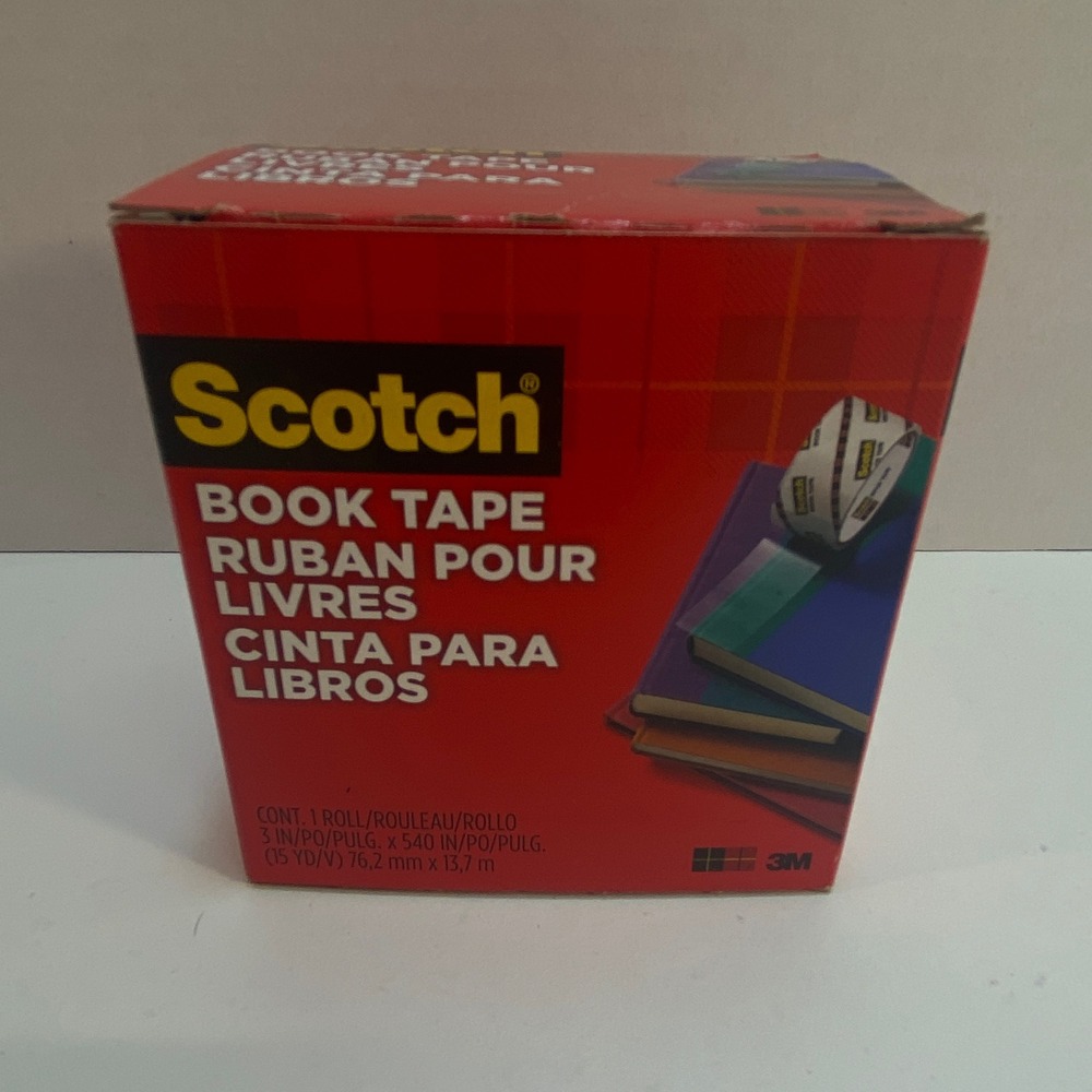Scotch Book Tape 3 in x 540 in Permanent Repairing Protecting Covering Books